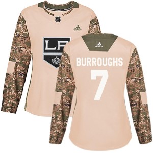 Women's Los Angeles Kings Kyle Burroughs Adidas Authentic Veterans Day Practice Jersey - Camo