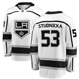 Men's Los Angeles Kings Jack Studnicka Fanatics Branded Breakaway Away Jersey - White