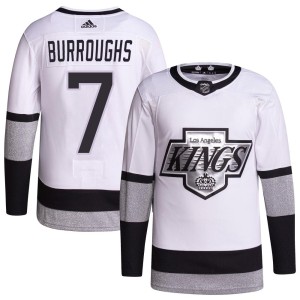 Youth Los Angeles Kings Kyle Burroughs Adidas Authentic 2021/22 Alternate Primegreen Pro Player Jersey - White