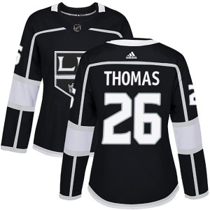 Women's Los Angeles Kings Akil Thomas Adidas Authentic Home Jersey - Black