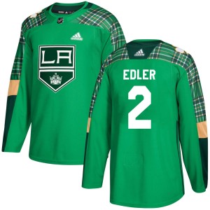 Men's Los Angeles Kings Alexander Edler Adidas Authentic St. Patrick's Day Practice Jersey - Green