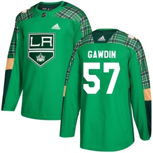 Men's Los Angeles Kings Glenn Gawdin Adidas Authentic St. Patrick's Day Practice Jersey - Green