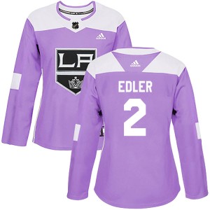 Women's Los Angeles Kings Alexander Edler Adidas Authentic Fights Cancer Practice Jersey - Purple