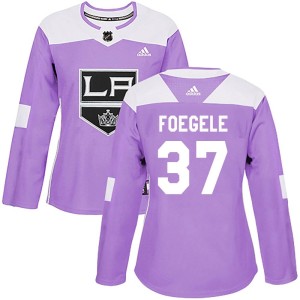 Women's Los Angeles Kings Warren Foegele Adidas Authentic Fights Cancer Practice Jersey - Purple