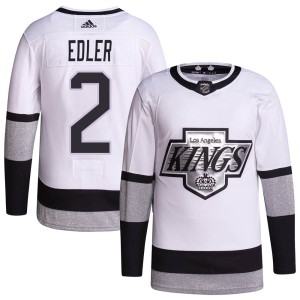 Men's Los Angeles Kings Alexander Edler Adidas Authentic 2021/22 Alternate Primegreen Pro Player Jersey - White