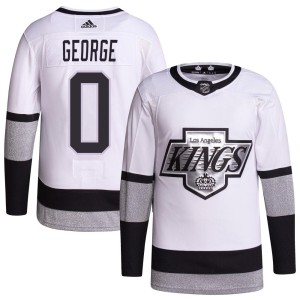 Men's Los Angeles Kings Carter George Adidas Authentic 2021/22 Alternate Primegreen Pro Player Jersey - White