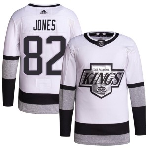 Men's Los Angeles Kings Caleb Jones Adidas Authentic 2021/22 Alternate Primegreen Pro Player Jersey - White