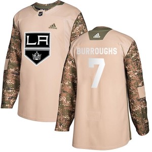 Youth Los Angeles Kings Kyle Burroughs Adidas Authentic Veterans Day Practice Jersey - Camo