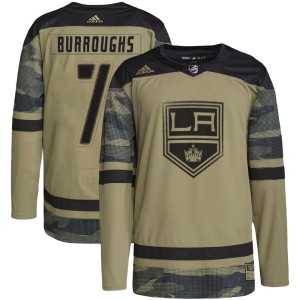 Men's Los Angeles Kings Kyle Burroughs Adidas Authentic Military Appreciation Practice Jersey - Camo