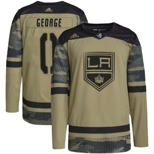 Men's Los Angeles Kings Carter George Adidas Authentic Military Appreciation Practice Jersey - Camo