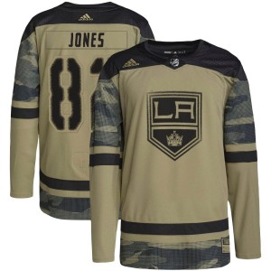 Men's Los Angeles Kings Caleb Jones Adidas Authentic Military Appreciation Practice Jersey - Camo