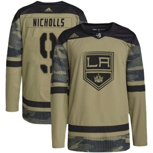 Men's Los Angeles Kings Bernie Nicholls Adidas Authentic Military Appreciation Practice Jersey - Camo